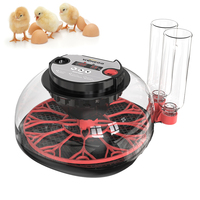 Mini incubateur automatique solaire 12 œufs avec contrôle de température et d'humidité, retourneur manuel pour œufs de poule/canard/oie/caille - 98% de taux de hatching