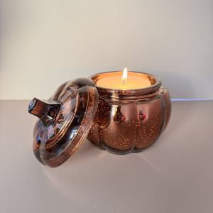 Portacandele a Forma di Zucca <span class=keywords><strong>in</strong></span> <span class=keywords><strong>Vetro</strong></span> con Coperchio, Barattolo <span class=keywords><strong>Vintage</strong></span> per Candele Aromaterapiche, Decorazione - Product Image 3