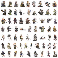 60 autocollants de dessins animés militaires, soldats, filles, anime, graffiti pour voiture, téléphone, bouteille, vinyle, armée, fille sexy, autocollant mignon