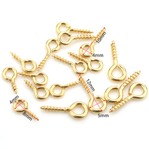 Pernos de acero inoxidable con forma de ojo y tornillo en forma de ocho, chapados en oro, para la fabricación de pendientes, accesorios de joyería DIY - Product Image 4