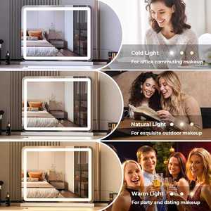 Bán buôn vuông Vanity Gương trang điểm bảng gương mỹ phẩm gương với LED ánh sáng gương trang điểm Hot Bán vẻ đẹp gương - Product Image 2