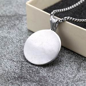 Collier avec pendentif arbre de vie en acier inoxydable, bijoux unisexes avec breloque ronde, cadeau - Product Image 4