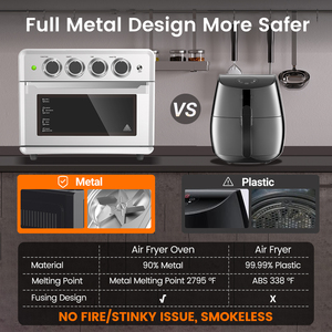 1800W facile à utiliser 25L Cuisine familiale Restaurant avec quatre boutons et multifonction 8 en 1 Grille-pain électrique Friteuse à <span class=keywords><strong>air</strong></span> - Product Image 6