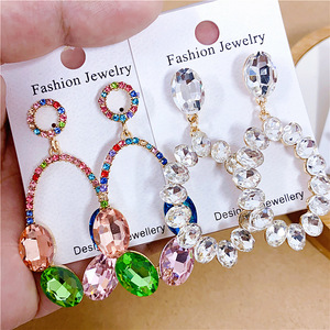 Ingrosso stile misto orecchini a goccia di alta qualità a buon mercato pieno di <span class=keywords><strong>cristallo</strong></span> di strass colorati <span class=keywords><strong>gioielli</strong></span> di moda per le donne del partito - Product Image 3