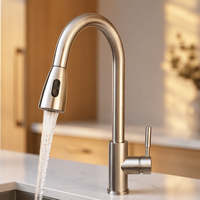 Robinet de cuisine monocommande moderne non métallique en céramique chromé avec filtre à eau, haute qualité, vente en gros