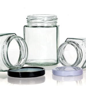 <span class=keywords><strong>Lot</strong></span> de bocaux <span class=keywords><strong>en</strong></span> <span class=keywords><strong>verre</strong></span> personnalisés durables de 100 ml, 240 ml, 500 ml, 750 ml avec couvercle à vis pour aliments, forme carrée vide, impression de logo - Product Image 1