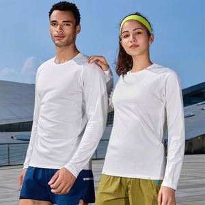 Camiseta Deportiva de Manga Larga con Cuello Redondo Unisex, 230 g/m², Poliéster y Elastano, Secado Rápido, Transpirable, para Entrenamiento y Fitness, con Logotipo Personalizado OEM - Product Image 3