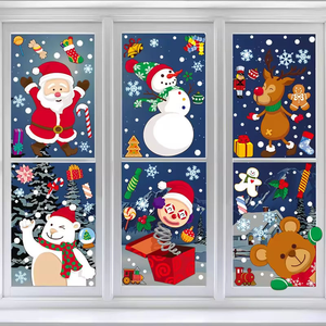 Giáng sinh Snowman cửa sổ clings Double-Side tái sử dụng tĩnh Kính Đề can trang trí nhà-Có thể tháo rời giáng sinh dán cửa sổ - Product Image 2