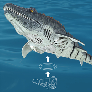 Control remoto <span class=keywords><strong>Mosasaurus</strong></span> Water Pool Toys, RC Boat Dinosaur High Simulation Scale <span class=keywords><strong>Dino</strong></span> con luz y agua pulverizada - Product Image 2
