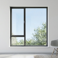 Fenêtres à battants modernes en aluminium, haute résistance au vent, avec verre trempé et design à persiennes, style ouverture battante, certifiées Energy Star pour villas