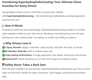 Careef gương chống mưa siêu kỵ nước không nhỏ giọt nước - Product Image 3