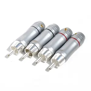 RCA Jack YIVO XSSH Audio Speaker OEM ODM HIFI System DIY Brass Plated Silver Audio Male RCA Plug Connector for 8MM Max DIY Cable