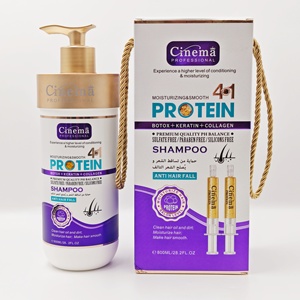 Shampoo Protéiné Cinéma 800ml 4 en 1 <span class=keywords><strong>Anti</strong></span>-Pelliculaire Soin Botox Formule Nettoyante en Profondeur Fourniture Professionnelle de Beauté - Product Image 1