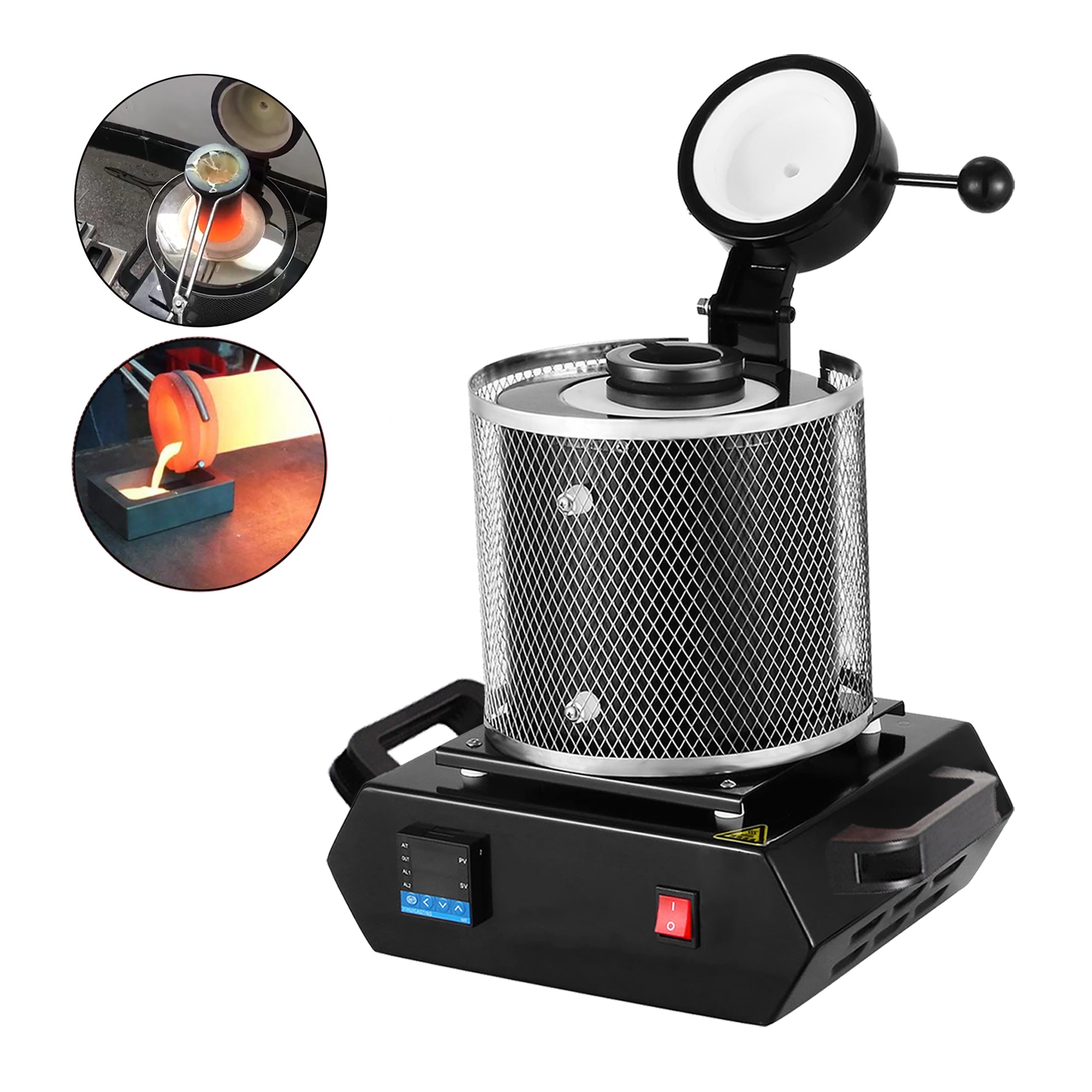 Печь для плавления золота, 1 кг, 2 кг, 3 кг, 1600 Вт, Индукционная металлоплавильная печь с ЧПУ