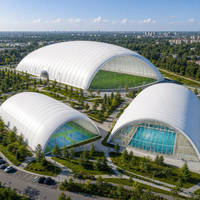 Membrane architecturale tendue pour dôme sportif, matériau de toiture en tissu enduit de PVC pour arène de football à grande portée