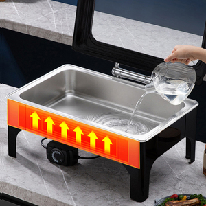 Calentador de Comida Eléctrico Rectangular de Acero Inoxidable, Diseño Innovador, Gran Capacidad de 9L, Calentador de Vajilla Eléctrico, Suministros Duraderos para Buffet - Product Image 5