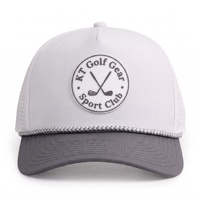 Casquette de baseball unisexe en nylon imperméable avec logo personnalisé, style sportif, 5 panneaux structurés, perforations découpées au laser, respirante