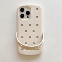 Coque Arrière en Silicone Souple DIY à Trous pour iPhone 17 16 15 14 13 Pro, Housse de Protection pour Téléphone Portable