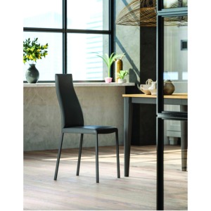 <b>Dining</b> <b>Chair</b> Teddy And Coco Boucle <b>Velvet</b> Soft Eco Leather Brown Graphite Structure Modern Design - Product Image 2