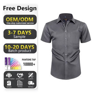 Camisas de Manga Corta de Verano para Hombre, Tallas Grandes, Corte Entallado, <span class=keywords><strong>Ropa</strong></span> Formal de Oficina, Color Blanco - Product Image 2