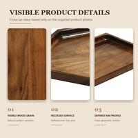 Plateau de service en bois en gros, rectangulaire et octogonal, en bois massif pour la cuisine et la décoration du salon