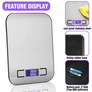 Balança Digital de Cozinha Changxie de Aço Inoxidável Antióleo e Antidigital, Multifuncional e Personalizada, Sucesso de Vendas, 5kg 10kg 1g - Product Image 6