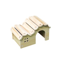 Maison pour hamster en herbe, jouet pour écureuil, accessoires de cage, décoration, roue de course, villa dorée, style minimaliste, forme carrée, portable