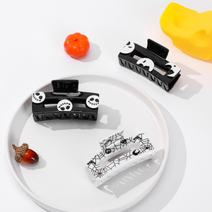 مشابك شعر أكريليك مستطيلة جديدة للأطفال بتصميم عيد الميلاد، إكسسوارات شعر للحفلات، بيع بالجملة في كرتون - Product Image 2