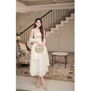 Nouvelle Robe Longue de Soirée Élégante pour Femme, Modèle Été 2026, avec Bustier Froncé et Bretelles, Idéale pour Bal de Promo ou Mariage - Product Image 1