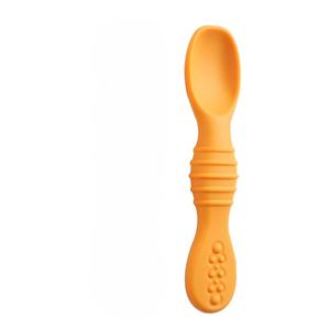 Umwelt freundlicher 2-in-1-Set BPA-freier Silikon-Baby-Zusatz nahrungs löffel Flexibel 0-24 Monate Neugeborenen löffel - Product Image 3