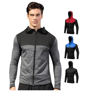 Custom waterproof light weight youth hood gym men's jogging running training wind breaker sport jacket coat