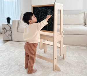 Torre de aprendizaje convertible de <span class=keywords><strong>madera</strong></span> para interiores Silla de <span class=keywords><strong>cocina</strong></span> de pie para niños <span class=keywords><strong>Mesa</strong></span> de pizarra Torre de aprendizaje convertible 3 en 1 - Product Image 4