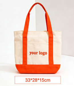 Sacs d'épicerie promotionnels réutilisables vierges avec logo personnalisé, sacs de shopping en toile de coton polyester uni avec poche - Product Image 2