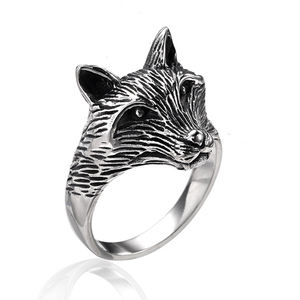 Anello Vintage in Acciaio Inox con Testa di Lupo Vichingo Personalizzabile per Uomo <span class=keywords><strong>e</strong></span> <span class=keywords><strong>Donna</strong></span> - Product Image 1