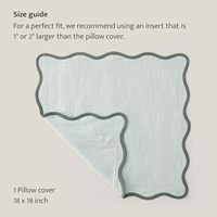 Housse de coussin en coton chic vert doux avec bord à volants idéale pour la décoration de la chambre à coucher ajoute une touche d'élégance à votre lit