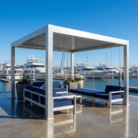Pergola élégante et minimaliste en alliage d'aluminium avec toit à lames orientables manuel, imperméable, abri solaire, pavillon, kits pour petite terrasse ou balcon Lcy