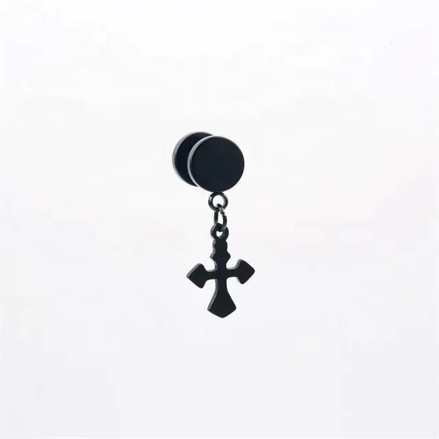 New arrival earrings black fake ear plugs gauges with pendant