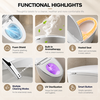 En gros WC intelligent moderne sur pied avec bidet électrique automatique, télécommande et siphon en S pour salle de bain