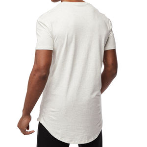T-shirts pour hommes en coton, coupe slim décontractée, couleur unie, surdimensionnés, impression personnalisée, sport de gym, tailles grandes, vente chaude - Product Image 3