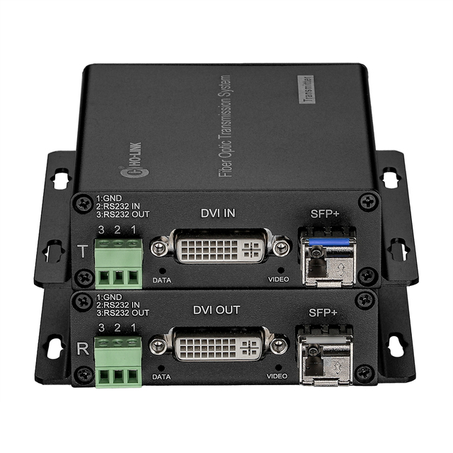 10KM DVI Fiber Optic Media Converter 4K30 LC Single Mode Transceiver
