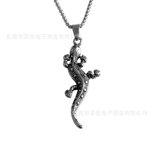 Collar con Colgante de Gecko de Acero Inoxidable para Hombre, Amuleto Animal SP1066, Joyería de Regalo - Product Image 5