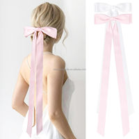 OKAY Barrette à cheveux française sur mesure, taille extra large, avec nœuds en ruban et queue super longue, pour femmes