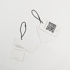 Luxury Eco-Friendly Customized Silk Screen Printed Square Garment Hang <b>Tags</b> <b>Bags</b> Shoes Embossed Logo Recycled Paper Clothing - Product Image 6