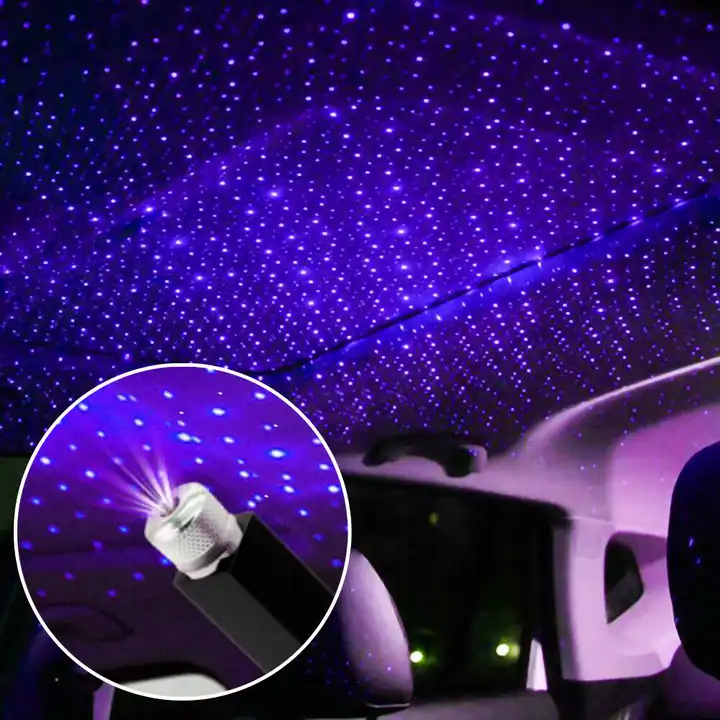 raych usb voiture intérieur atmosphère étoile ciel lampe lumière led  projecteur lumières de voiture toit intérieur lumière