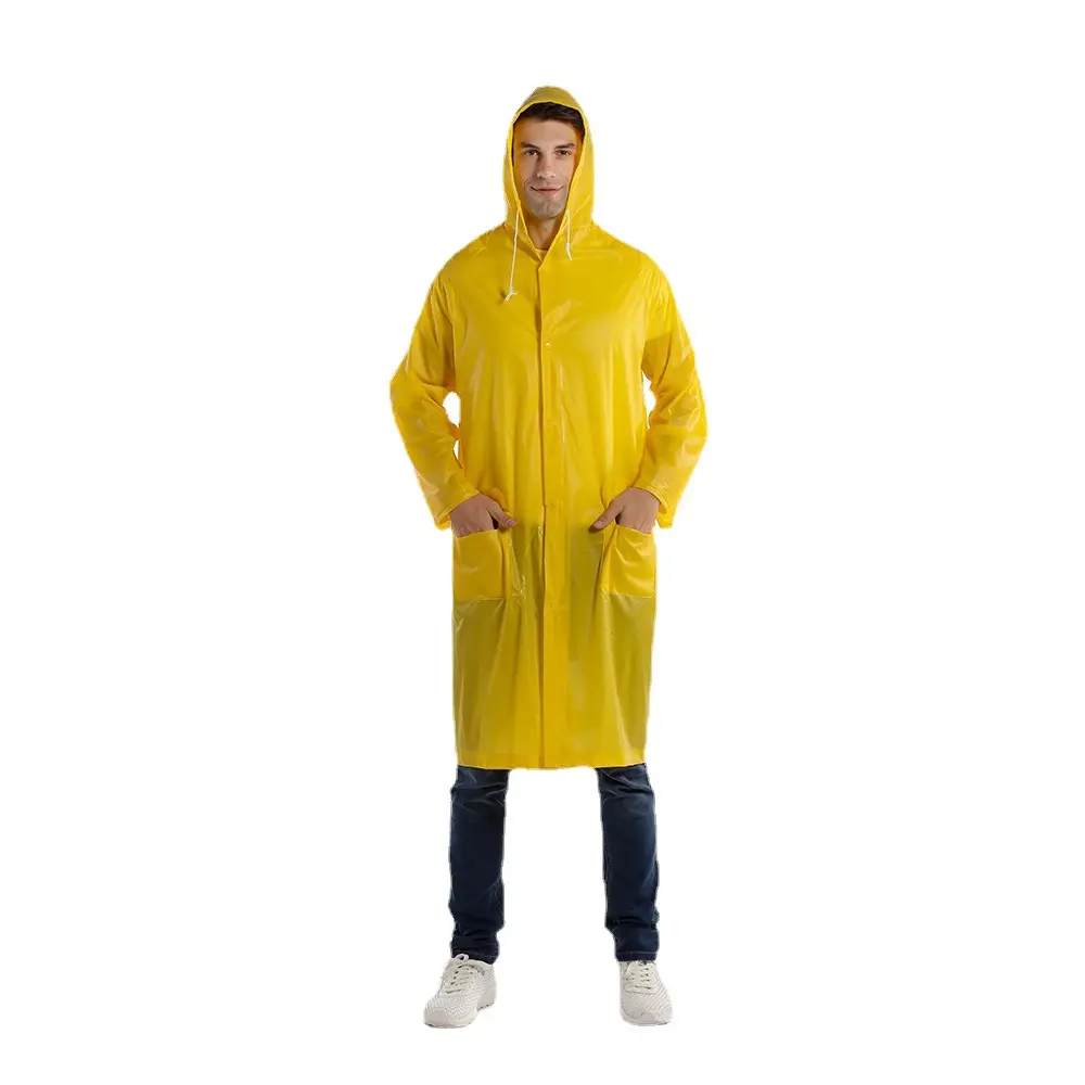 Creative couple adult raincoat color transparent raincoat pvc coating long one-piece raincoat male and female plastic poncho