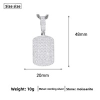 Collier pendentif de style militaire luxueux en argent sterling 925. Vente directe d'usine. Livré avec un certificat GRA.
