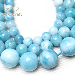 Cuentas Sueltas de Larimar, <span class=keywords><strong>Calcedonia</strong></span> Azul <span class=keywords><strong>Pulida</strong></span>, Redondas de 6mm, 8mm, 10mm y 12mm, Mixtas para Pulseras, Collares, Pendientes, Fabricación de Joyería DIY - Product Image 4