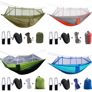Hamac universel d'été double anti-moustiques avec filet, en tissu <span class=keywords><strong>parapluie</strong></span>, en nylon, anti-retournement, léger, pour le camping, <span class=keywords><strong>lit</strong></span> suspendu - Product Image 3