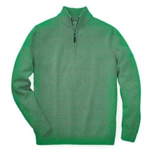 Maglione da Golf di Lusso OEM per <span class=keywords><strong>Uomo</strong></span>, Pullover con Collo Alto e Zip Corta, <span class=keywords><strong>Maglia</strong></span> a <span class=keywords><strong>Maglia</strong></span> Piatta a Maniche Lunghe per Attività all'Aperto - Product Image 1