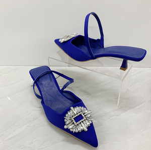 Nouveau style 2024 coloré perceuse cassée sandales à bout pointu pour la fête en gros personnalisation pompes talons hauts femmes - Product Image 5